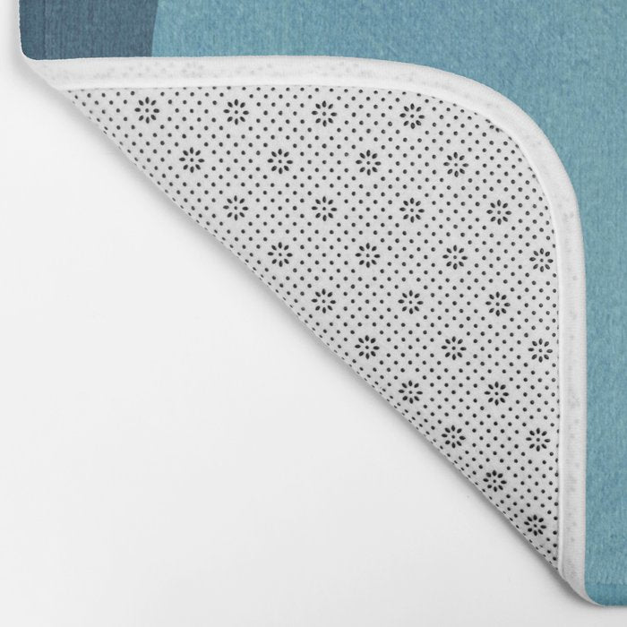 Deep Blue Geometric Moon Artwork Bath Mat Gallery Image 2