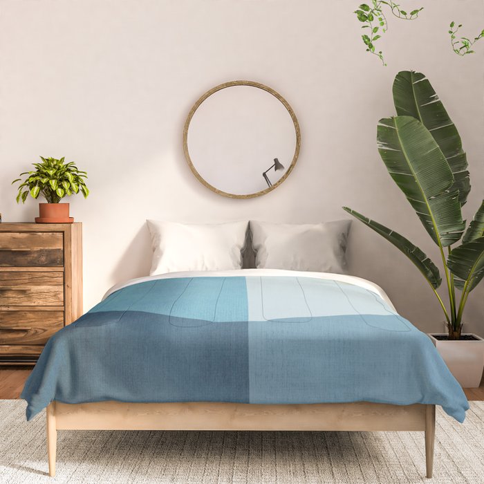 Deep Blue Geometric Moon Artwork Comforter Gallery Image 3