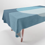 Deep Blue Geometric Moon Artwork Tablecloth Gallery Image 1
