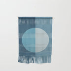 Deep Blue Geometric Moon Artwork Wall Hanging Gallery Image 1