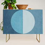 Deep Blue Geometric Moon Artwork Credenza Gallery Image 1
