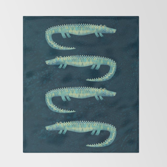 Alligator - or maybe Crocodile Throw Blanket Gallery Image 2
