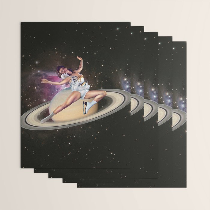Saturn Queen // Skating in Space Wrapping Paper Gallery Image 3