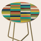 Mid Mod Blocks - Mid-century Modern Geometric Pattern in Mustard, Olive, Teal, and Orange Side Table Gallery Image 2