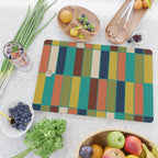 Mid Mod Blocks - Mid-century Modern Geometric Pattern in Mustard, Olive, Teal, and Orange Cutting Board Gallery Image 2