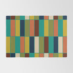 Mid Mod Blocks - Mid-century Modern Geometric Pattern in Mustard, Olive, Teal, and Orange Rug Gallery Image 2