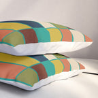 Mid Mod Blocks - Mid-century Modern Geometric Pattern in Mustard, Olive, Teal, and Orange Pillow Sham Gallery Image 3
