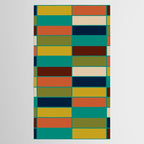 Mid Mod Blocks - Mid-century Modern Geometric Pattern in Mustard, Olive, Teal, and Orange Tablecloth Gallery Image 2