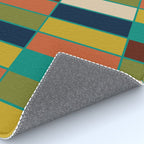 Mid Mod Blocks - Mid-century Modern Geometric Pattern in Mustard, Olive, Teal, and Orange Rug Gallery Image 4