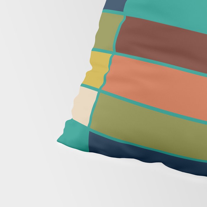 Mid Mod Blocks - Mid-century Modern Geometric Pattern in Mustard, Olive, Teal, and Orange Pillow Sham Gallery Image 4