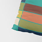 Mid Mod Blocks - Mid-century Modern Geometric Pattern in Mustard, Olive, Teal, and Orange Pillow Sham Gallery Image 4