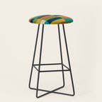 Mid Mod Blocks - Mid-century Modern Geometric Pattern in Mustard, Olive, Teal, and Orange Stool Gallery Image 1