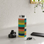 Mid Mod Blocks - Mid-century Modern Geometric Pattern in Mustard, Olive, Teal, and Orange Water Bottle Gallery Image 4