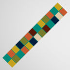 Mid Mod Blocks - Mid-century Modern Geometric Pattern in Mustard, Olive, Teal, and Orange Table Runner Gallery Image 3