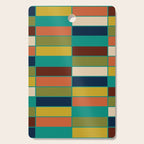 Mid Mod Blocks - Mid-century Modern Geometric Pattern in Mustard, Olive, Teal, and Orange Cutting Board Gallery Image 1