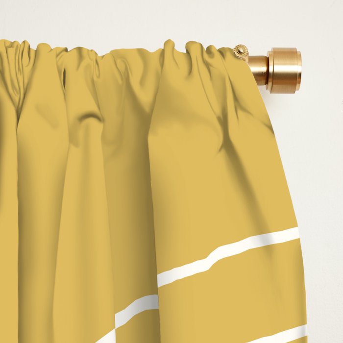 Minimal Line Curvature LXXIII Sunshine Yellow Mid Century Modern Arch Abstract Window Curtain Gallery Image 2
