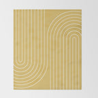 Minimal Line Curvature LXXIII Sunshine Yellow Mid Century Modern Arch Abstract Throw Blanket Gallery Image 2