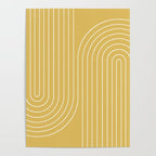 Minimal Line Curvature LXXIII Sunshine Yellow Mid Century Modern Arch Abstract Poster Gallery Image 4