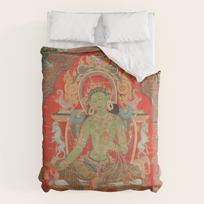 Green Tara 13th Century Tibetan Art Duvet Cover Gallery Image 1