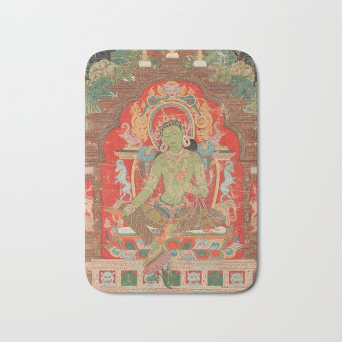 Green Tara 13th Century Tibetan Art Bath Mat Gallery Image 1