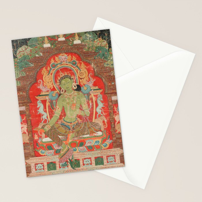 Green Tara 13th Century Tibetan Art Stationery Card Gallery Image 2