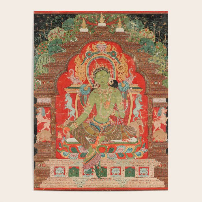 Green Tara 13th Century Tibetan Art Poster Gallery Image 4