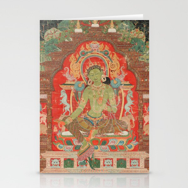 Green Tara 13th Century Tibetan Art Stationery Card Gallery Image 2