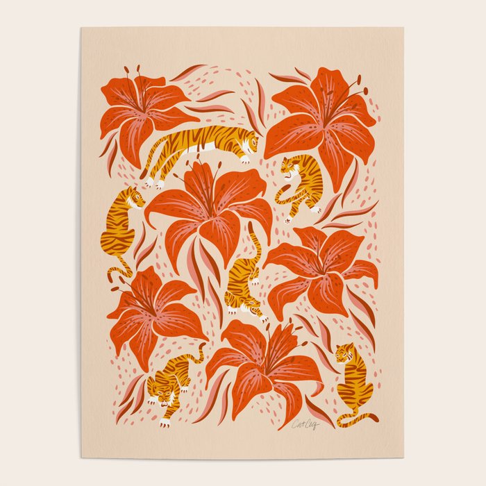 Tigers & Tiger Lilies - Retro Poster Gallery Image 4