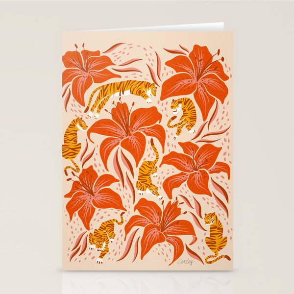 Tigers & Tiger Lilies - Retro Stationery Card Gallery Image 1