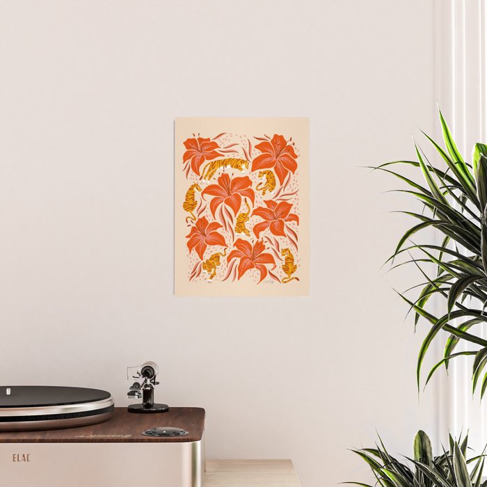 Tigers & Tiger Lilies - Retro Poster Gallery Image 2