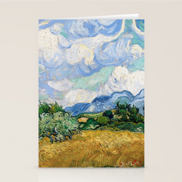 Wheat Field with Cypresses by Vincent van Gogh Stationery Card Gallery Image 1