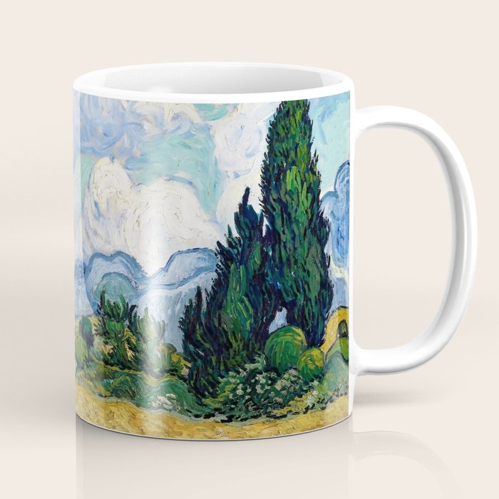 Wheat Field with Cypresses by Vincent van Gogh Coffee Mug Gallery Image 1