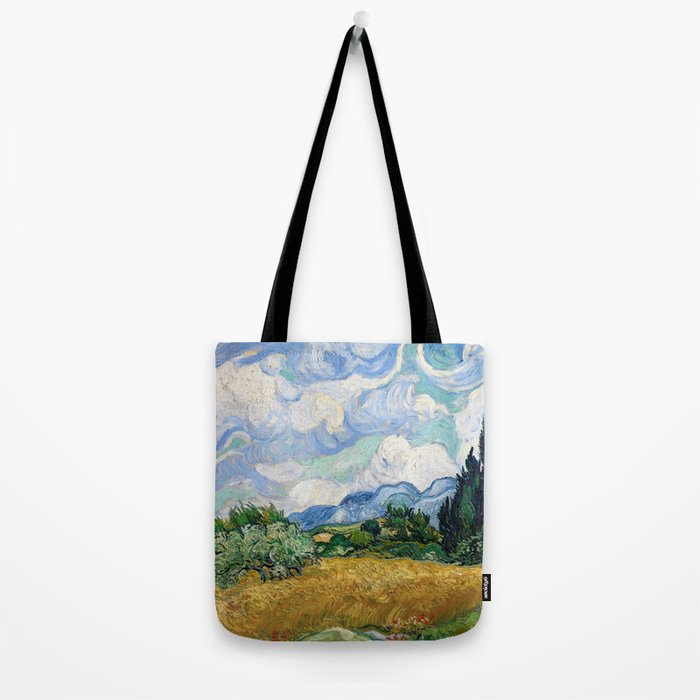Wheat Field with Cypresses by Vincent van Gogh Tote Bag Gallery Image 2