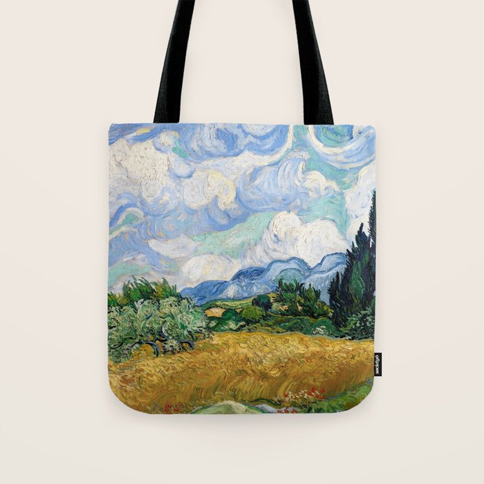 Wheat Field with Cypresses by Vincent van Gogh Tote Bag Gallery Image 1