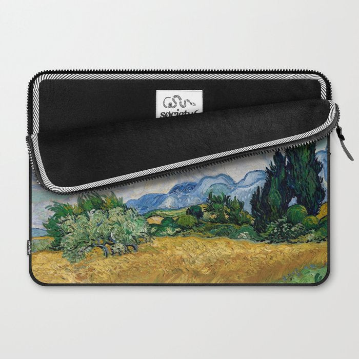 Wheat Field with Cypresses by Vincent van Gogh Laptop Sleeve Gallery Image 2
