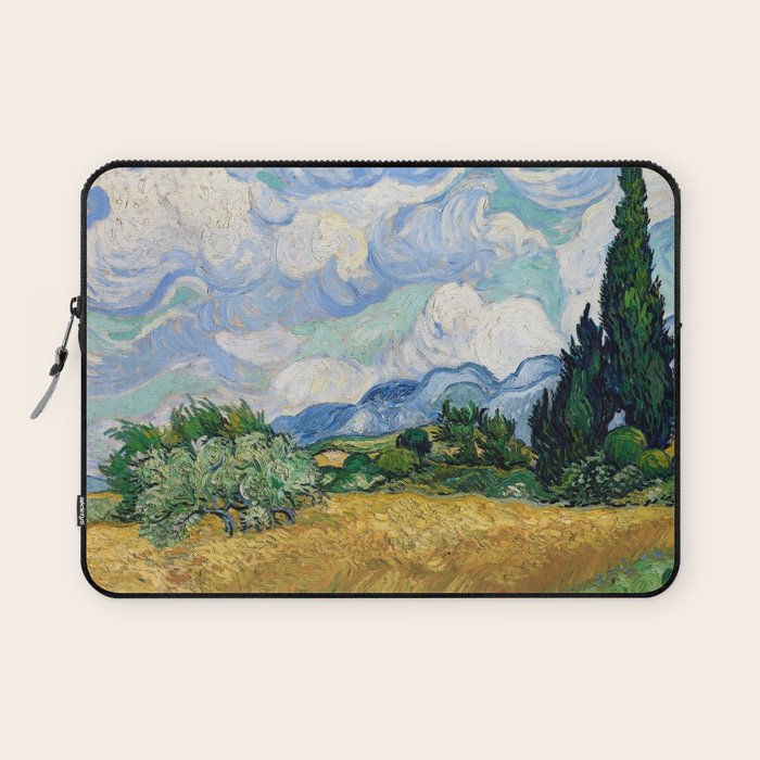 Wheat Field with Cypresses by Vincent van Gogh Laptop Sleeve Gallery Image 1
