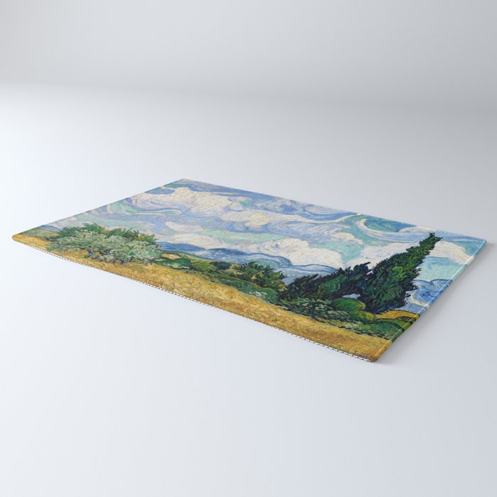 Wheat Field with Cypresses by Vincent van Gogh Rug Gallery Image 3