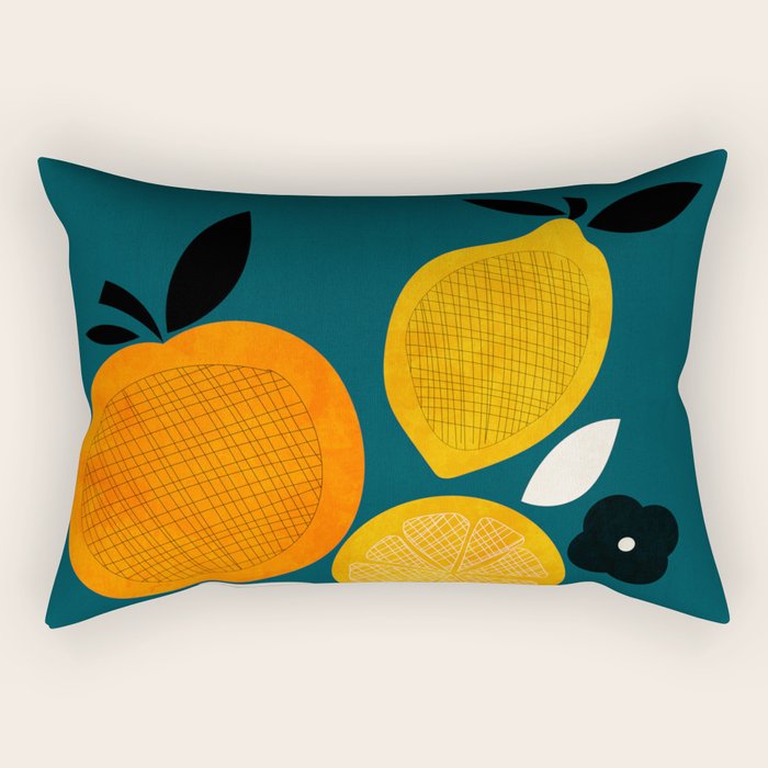 Retro Fruits minimal 2 Rectangular Pillow Gallery Image 2