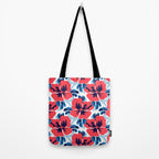 Tropical hibiscus summer flower art pattern Tote Bag Gallery Image 2