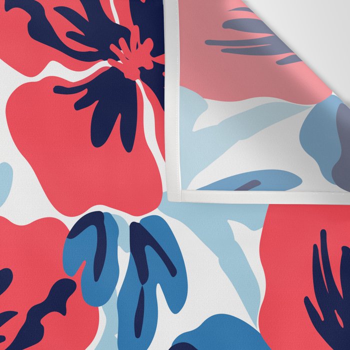 Tropical hibiscus summer flower art pattern Wall Tapestry Gallery Image 3
