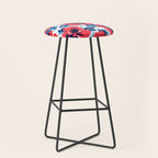 Tropical hibiscus summer flower art pattern Stool Gallery Image 1