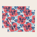 Tropical hibiscus summer flower art pattern Placemat Gallery Image 1