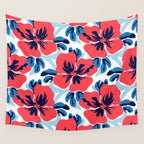 Tropical hibiscus summer flower art pattern Wall Tapestry Gallery Image 4