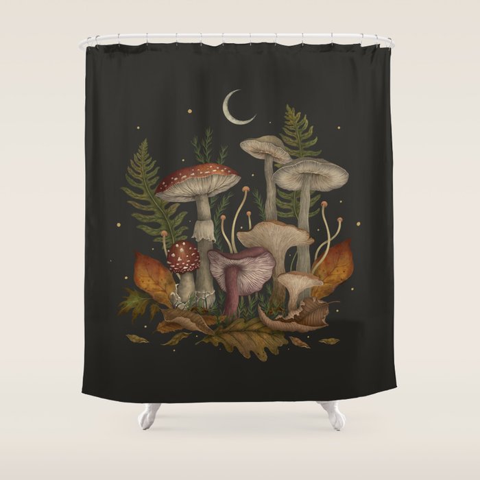 Autumn Mushrooms Shower Curtain Gallery Image 1