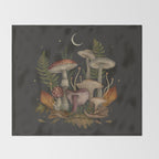 Autumn Mushrooms Throw Blanket Gallery Image 2