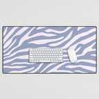 Blue Zebra Animal Print Desk Mat Gallery Image 1