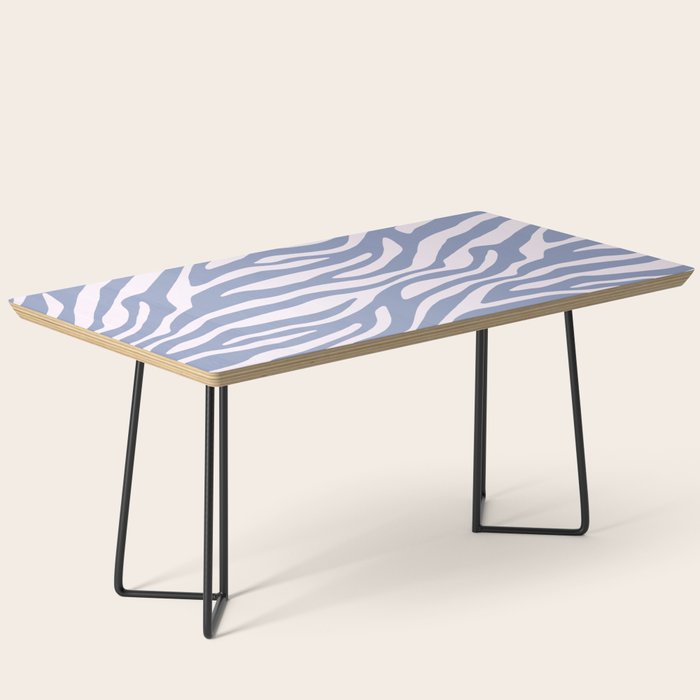 Blue Zebra Animal Print Coffee Table Gallery Image 1
