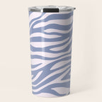 Blue Zebra Animal Print Travel Mug Gallery Image 1
