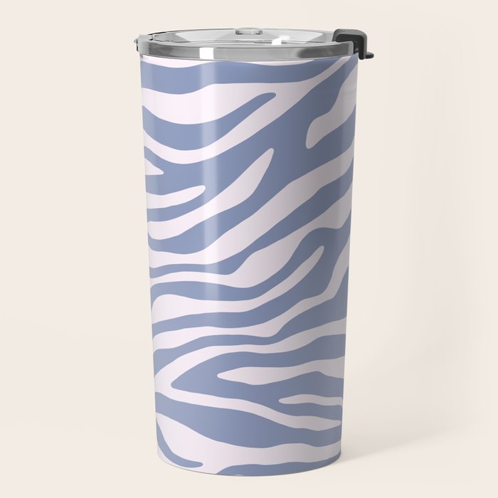Blue Zebra Animal Print Travel Mug Gallery Image 2