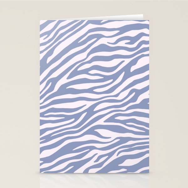 Blue Zebra Animal Print Stationery Card Gallery Image 2